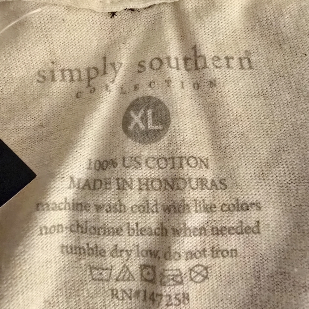 Simply Southern Ivory Tee with Red Accents - Picture 5 of 6